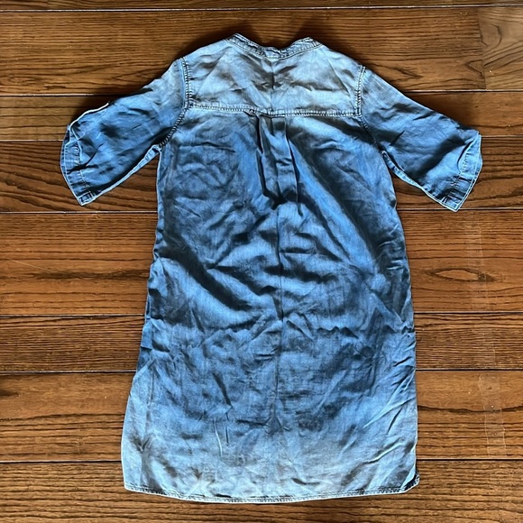 Cloth & Stone Xander Lace Up Chambray Dress Size S Tencel Lyocell Pockets - Picture 3 of 10